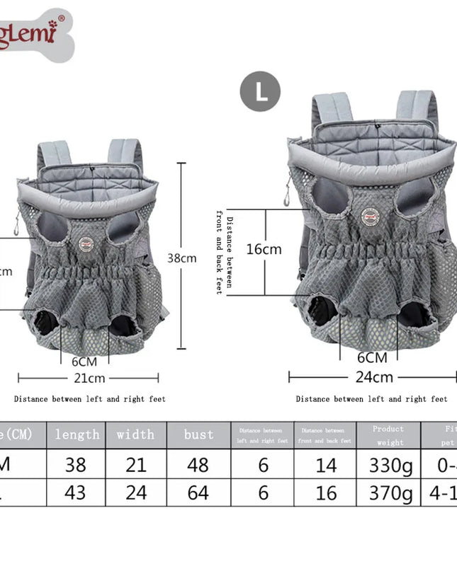 Hunde Rucksack Blau Atmungsaktiv