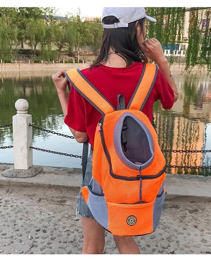 Hunde Rucksack Grün mit Kopföffnung