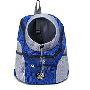Blauer Hunde Rucksack mit Netz für Ausflüge