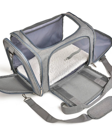Hunde Transporttasche Grau fuer Reisen