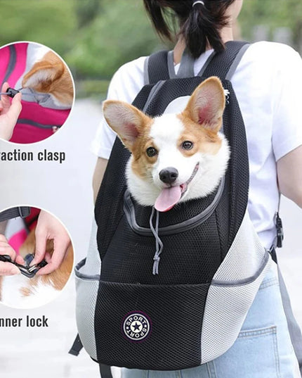 Hunde Rucksack für vorne - Atmungsaktiv Blau
