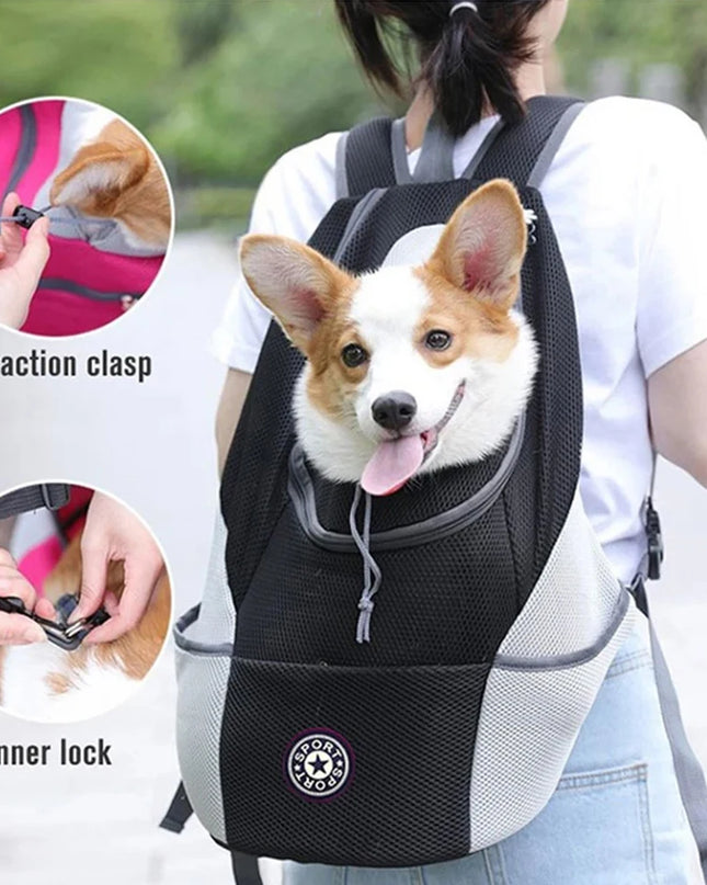 Hunde Rucksack für vorne - Atmungsaktiv Blau