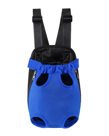 Hunde Rucksack Blau mit Mesh-Fenstern