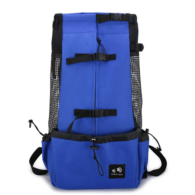 Hunde Rucksack Atmungsaktiv Nylon Blau