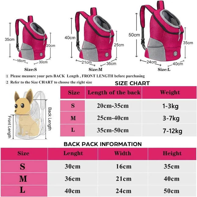 Hunde Rucksack mit Netzfenster Rot