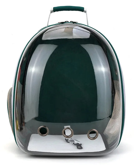 Transparenter Hunde Rucksack Grün