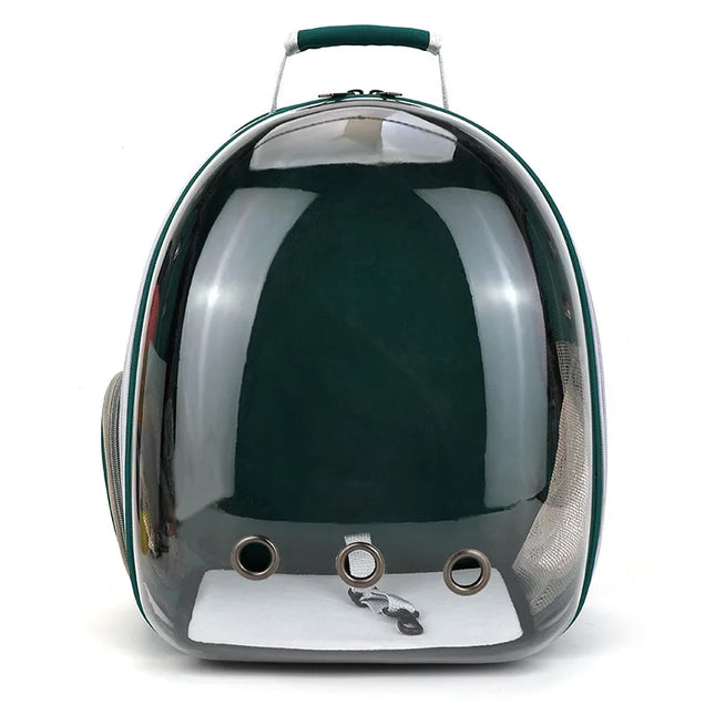 Transparenter Hunde Rucksack Grün