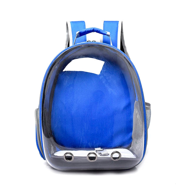 Transparenter Katzen Rucksack Blau