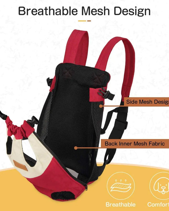 Hunde Rucksack Rot mit Mesh-Einsatz