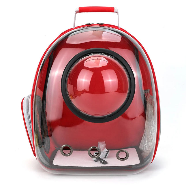 Transparenter Katzen Rucksack Rot