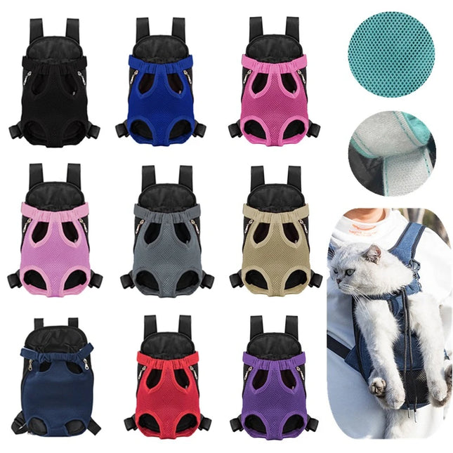 Hunde Rucksack Frontpack Grau Atmungsaktiv