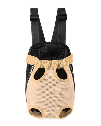 Hunde Rucksack Beige mit Mesh-Fenster
