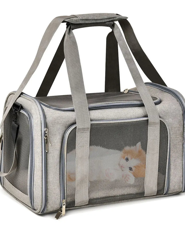 Hunde Transporttasche Grau fuer Reisen