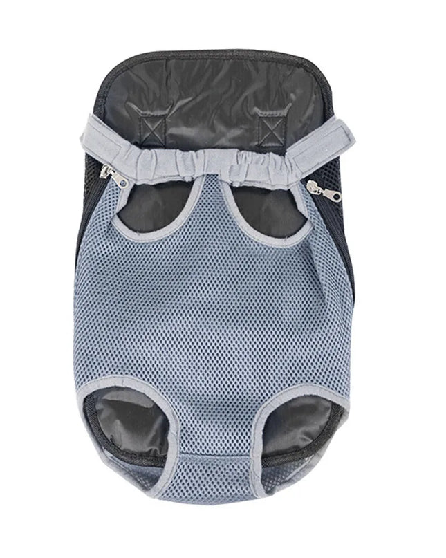 Hunde Rucksack Grau mit Beinausschnitt