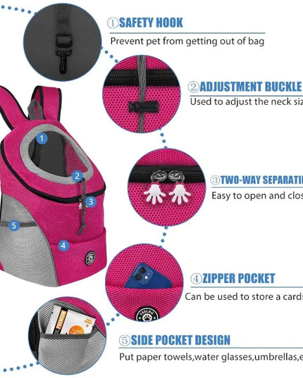 Hunde Rucksack Frontpack mit Reflektoren