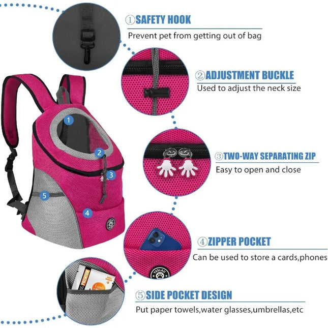 Hunde Rucksack Schwarz mit Reflektoren