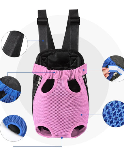 Hunde Rucksack Blau mit Mesh-Fenstern