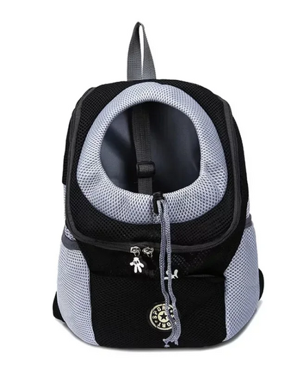 Hunde Rucksack mit Netzfenster Schwarz