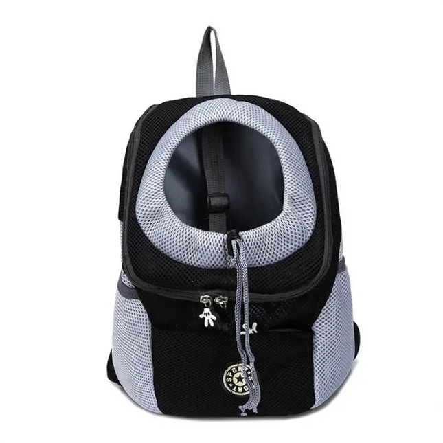 Hunde Rucksack mit Netzfenster Schwarz