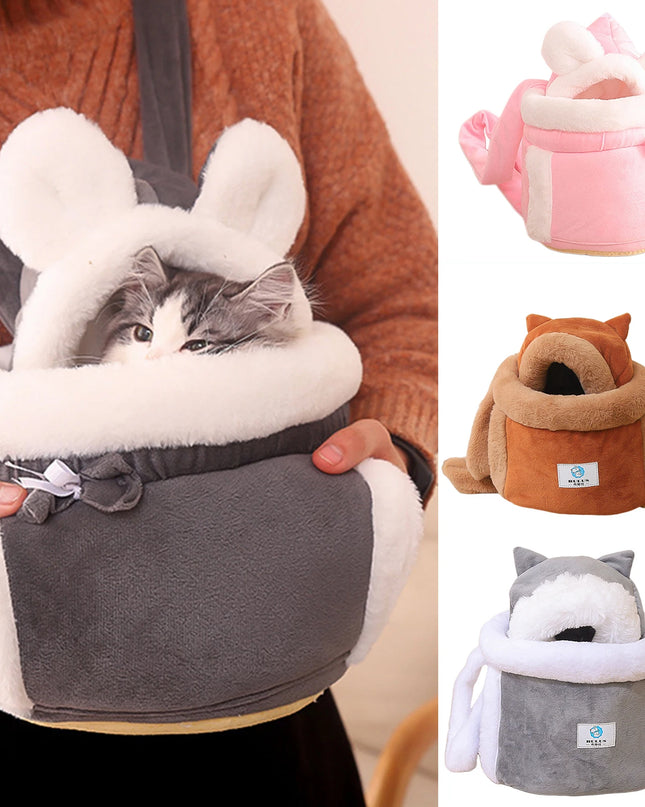 Katzen Rucksack Winter Warm Plüsch für