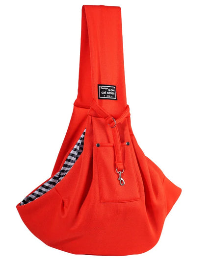 Katzentragetasche mit Handyfach Orange-Rot