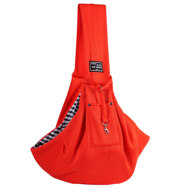 Katzentragetasche mit Handyfach Orange-Rot