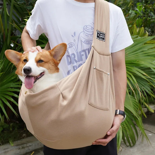 Hunde Tragetasche Sling - Khaki & Praktisch