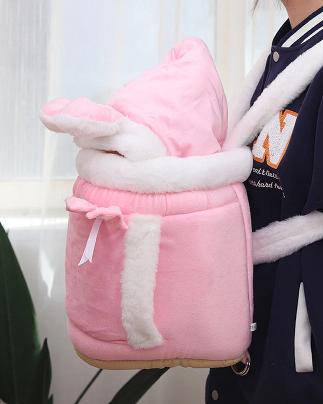 Katzen Rucksack Pluesch Warm Braun