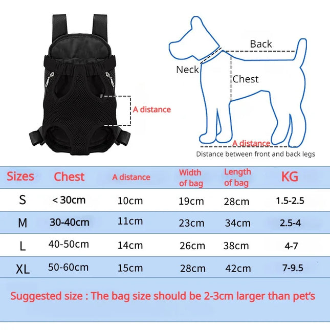 Hunde Rucksack Frontpack Grau Atmungsaktiv