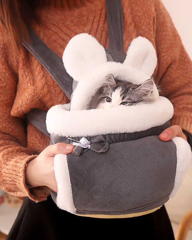 Katzen Rucksack Winter Warm Plüsch für