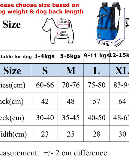 Wander-Rucksack für Hunde in Rot