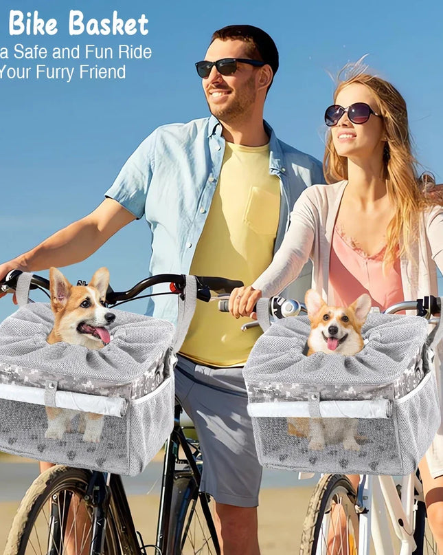 Hunde & Katzen Fahrradkorb – Blau