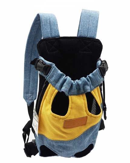 Hunde Rucksack Blau Verstellbar mit Netz