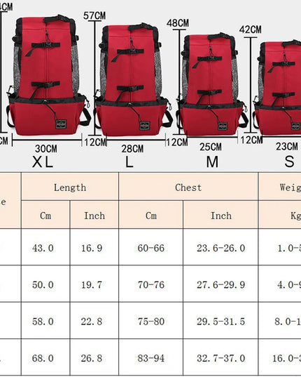 Hunde Rucksack Atmungsaktiv Nylon Blau
