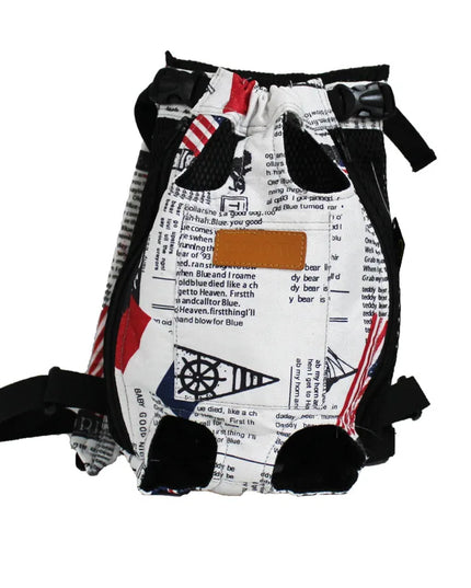 Hunde Rucksack Newspaper Design Atmungsaktiv