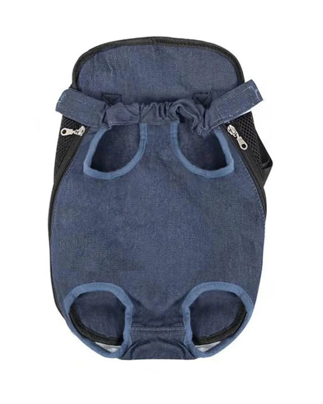 Hunde Rucksack Denim mit Beinausschnitt