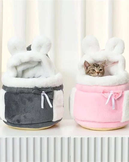 Hunde Rucksack Samt Braun - Warm & Winddicht