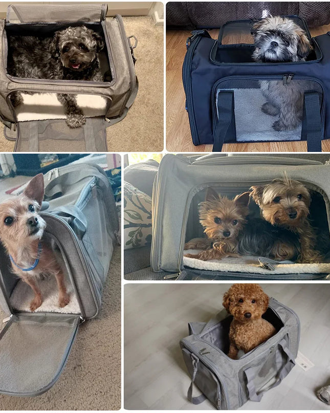 Hunde Transporttasche Grau fuer Reisen