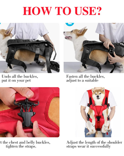 Hunde Trage Rucksack Front Schwarz