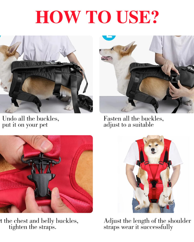 Hunde Brusttrage Rucksack Schwarz