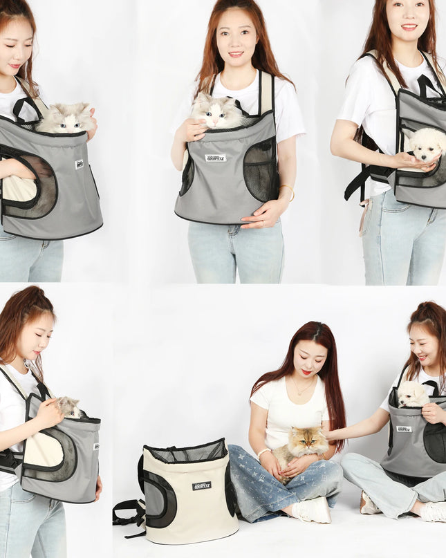Brust-Rucksack Beige fuer Hunde & Katzen