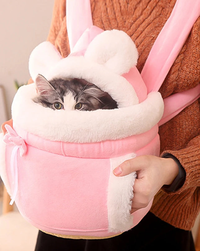 Katzen Rucksack Winter Warm Plüsch für