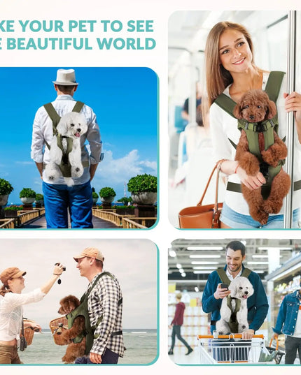 Hunde Fronttrage Rucksack Rot Baumwolle