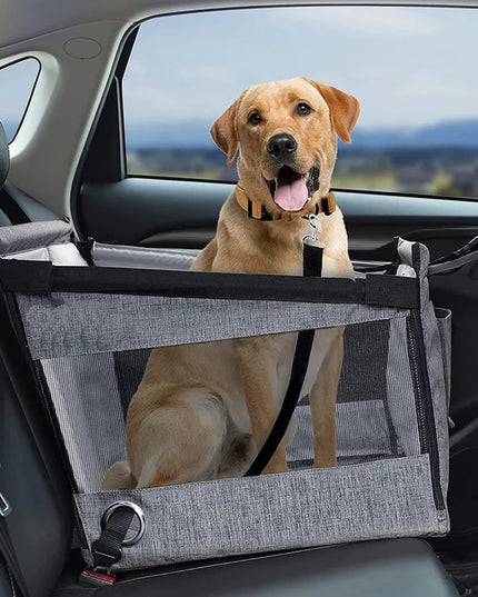 Stabiler Auto-Sitz für Hunde – Grau
