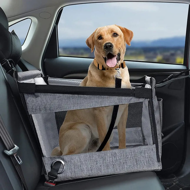 Stabiler Auto-Sitz für Hunde – Grau