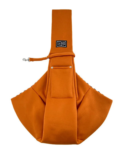 Hunde Tragetasche mit Handyfach Braun-Orange