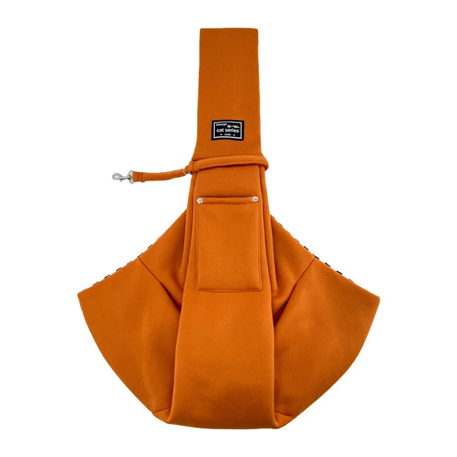 Hunde Tragetasche mit Handyfach Braun-Orange