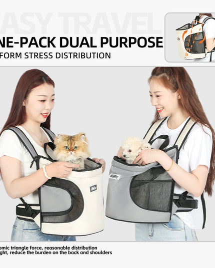 Brust-Rucksack Grau fuer Hunde & Katzen