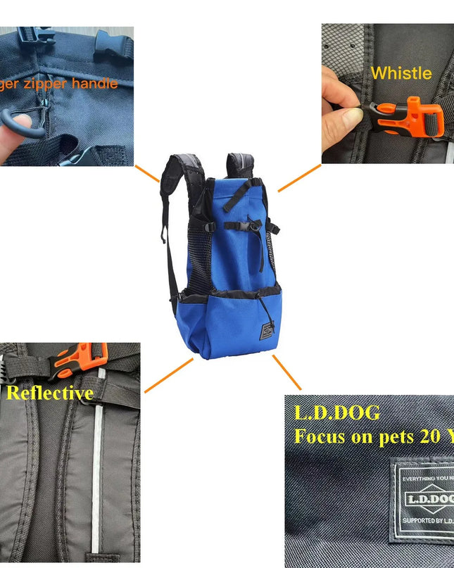 Hunde Rucksack Grau - Atmungsaktiv & Robust