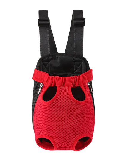 Hunde Rucksack Rot mit Mesh-Fenster